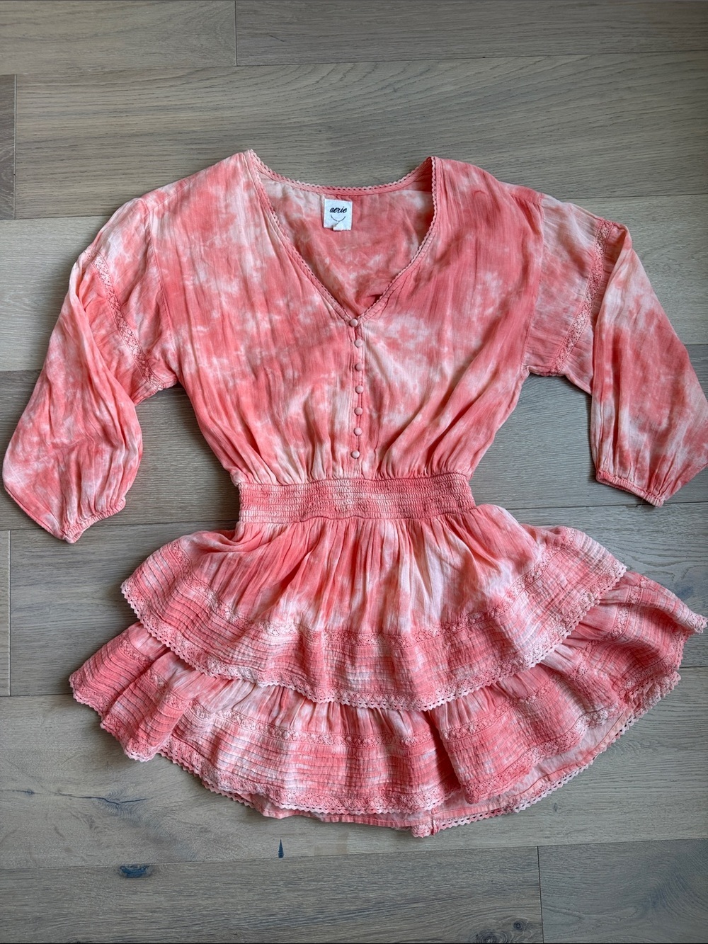 Aerie cotton lace full skirt dress